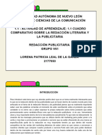 LEAL - LORENA - 1.1 - Actividad de Aprendizaje 1.1 Cuadro Comparativo Sobre La Redacción Literaria y La Publicitaria