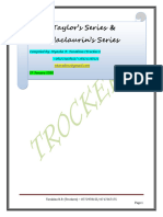 Taylor Series & Maclaurin's Series Notes by Trockers