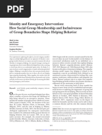 Levine Et Al. 2005. Pers - and Soc - Psy Bulletin. Identity and Emergency Intervention, Mancherster United Fans Help Their Ingroup More.