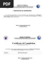 Certificate of Appearance Completion Participation - Recognition Templates