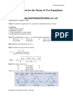 Hypothesis Tests For The Means of Two Populations