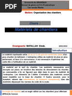 Cours Matériels de Chantiers