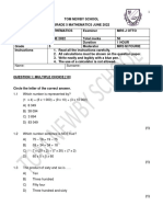 Grade 5 Maths Exam June 2022