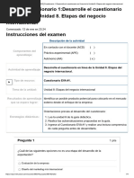 Examen - (AAB02) Cuestionario 1 - Desarrolle El Cuestionario en Línea de La Unidad 8. Etapas Del Negocio Internacional