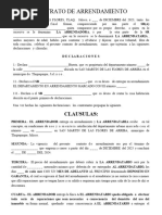 Contrato de Arrendamiento