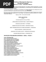 2909 - EDITAL COMPLEMENTAR N.º 03-2023 - CONCURSO PÚBLICO - Resultado Preliminar de Inscrições Deferidas e Indeferidas