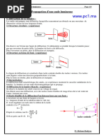 Propagation-D - Une-Onde-Lumineuse - Fiche-Prof (WWW - Pc1.ma)