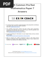 The Exam Coach 11 ISEB Common Pre-Test Mathematics Paper 7 Answers