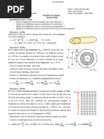 L3 Examen Transfert de Chaleur Avec Corrigé Type 2022 2023