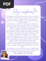 Documento A4 Carta de Feliz Cumpleaños Elegante Violeta