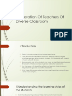 Preparation of Teachers of Diverse Classroom Bed