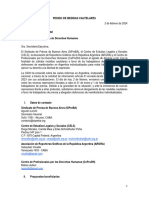 Pedido de Medidas Cautelares Ante La Cidh