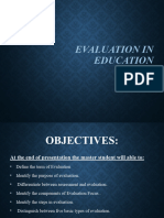 Evaluation in Education