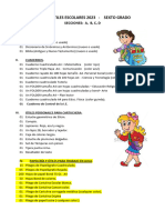 Lista de Útiles Escolares 2023