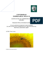 Evaluación de Un Proyecto de Inversión de Apicultura en El Partido de San Carlos de Bolívar, Prov