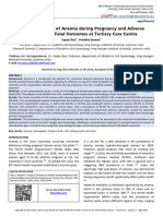 Severity Anemia Pregnancy Adverse Maternal Fetal Outcomes Tertiary Care