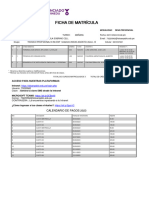 Ficha de Matrícula Ficha de Matrícula