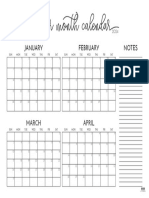 Printable 2024 Four Month Calendar 1