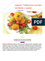 Aprenda A Preparar 3 Deliciosas Receitas Com Batata e Queijo