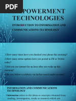 Empowerment Technologies: Introduction To Information and Communications Technology