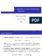 CPNM Lecture 14 Solutions To Linear Simultaneous Equations