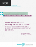 Desnaturalizando La Desigualdad Desde El Jardin, El Curriculi y Las Tareas de Enseñanza Desde La Perspectiva de Genero