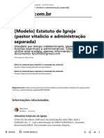 (Modelo) Estatuto de Igreja (Pastor Vitalício e Administração Separada) - Jusbrasil