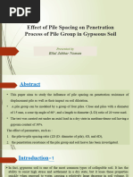 Effect of Pile Spacing On Penetration Process of Pile Group in Gypseous Soil