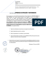 Acta de Compromiso de Operación y Mantenimiento