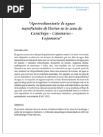 Aprovechamiento de Aguas Superficiales de Lluvias en La Zona de Carachugo