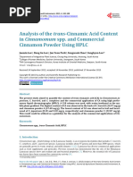 Analysis of The Trans - Cinnamic Acid Content in Ci