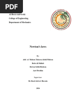 Newton's Laws: Al-Basra University College of Engineering Department of Mechanics