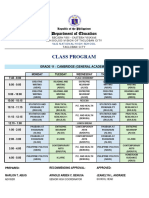 2nd Sem Schedule