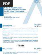 Partial Discharge Diagnostic Testing and Monitoring Solutions For High Voltage Cables