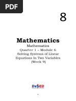 MATH 8 Q1 WK 9 MODULE 6 Solving Systems of Linear Equations in Two Variables 1