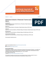 Performance Evaluation of Wastewater Treatment Plant Vidyaranyap