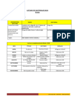 Lista de Utiles y Lectura Complementaria Kinder 2024