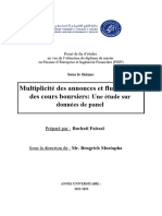 Projet de Fin D'étude Sous Theme de La Multiplicité Des Annonces Et La Fluctuations Des Cours Boursiéres