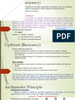 Upthrust and Law of Floatation