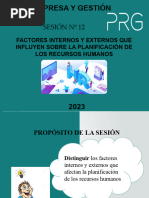 SESIÓN #12 Factores Internos y Externos Que Influyen Sobre La Planificación de Recursos Humanos