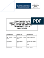 PR-SST-01 Procedimiento de Identificación de Peligros, Evaluación de Riesgos y Determinación de Controles