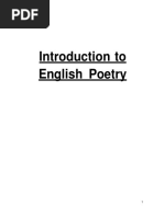 Introduction To English Poetry First Year