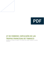 5 27 de Febrero Expulsion de Las Tropas Francesas de Tabasco