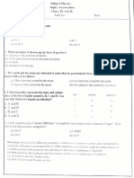 Class 9 Gravitation Worksheet