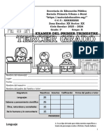 Examen Primer Trimestre Tercer Grado NEM