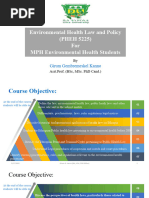 Environmental Health Law and Policy For MPH Students