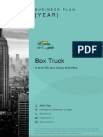 Box Truck Business Plan Example