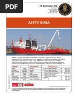 Specification, DP2 Offshore Support Vessel Sima