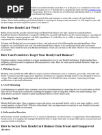 How To Safeguard Your ReadyCard Balance From Fraud and Unauthorized Gain Access To 189207