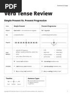 Verb Tense Timelines